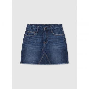 Falda de niña Pepe Jeans Kourtney, vaquera, bajo deshilachado, azul