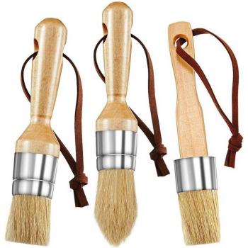 Flat, Pointed & Rounded Chalk Brushes – 3‑Piece Kit
