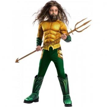 Aquaman Kinderkostüm L grün/gold