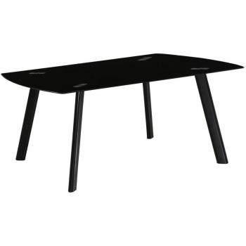 Mesa de Comedor de Cristal Negro Estilo Moderno