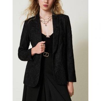 Twinset Blazer Pizzo Macramè Nero Taglia 44