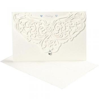Pack de 5 Cartes et Enveloppes Blanc Cassé 230 gr
