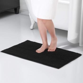 Lifewit 80 × 50 cm Soft Shower Rug, Black