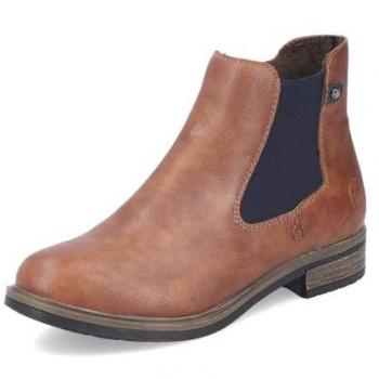 Rieker Women's Brown Chelsea Boots Warm Textile Lining EU 41