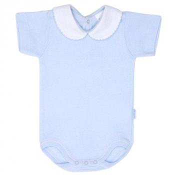 Body Liso de Cuello y Manga Corta Celeste I. T. 18 D.R