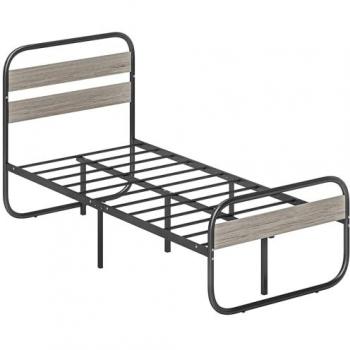 Compact Metal Platform Bed Frame with Under-Bed Storage
