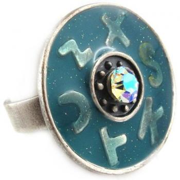 Türkisfarbener Les Trésors De Lily Ring E2588 „Byzance“ – blau