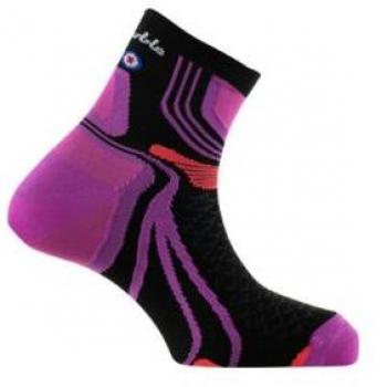 Chaussettes Thyo Double Trek Tige Courte Noir / Rose