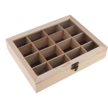 Boîte de bricolage en bois non traité à 16 compartiments