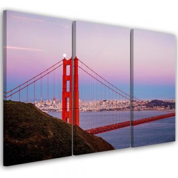 Red Bridge Panorama Canvas Trio 60x40