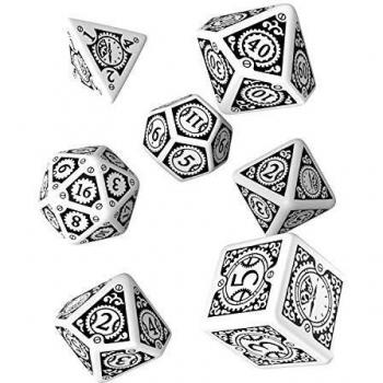 Set de Dados Steampunk Clockwork Blancos (7)