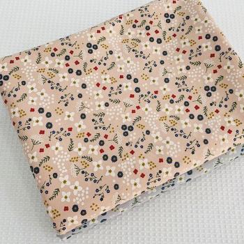Floral Design Cotton Twill Fabric 50x40cm for Sewing Projects