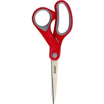 Scotch 1428 Comfort Stainless Steel Scissors (20cm) Grey/Red 3M27132