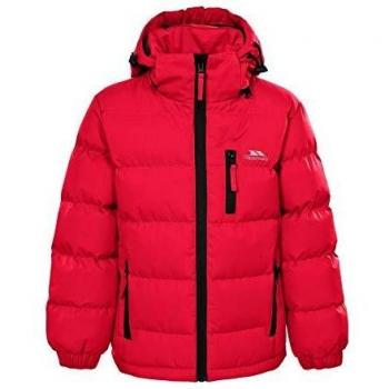 Trespass Kind Steppjacke Tuff mit Kapuze und Fellbesatz (Größe 128) (Rot)
