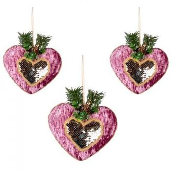 Pink Burgundy Heart Hanging Decorations