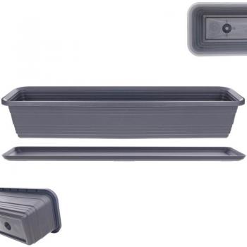 Balcón Kadax 80 cm: Macetero y Soporte en Antracita