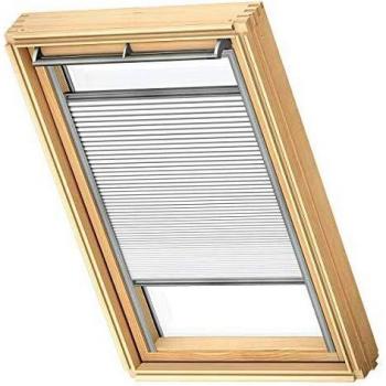 VELUX Original Store Plissé Occultant et Isolant (FHC), Cadre Blanc, S06, 606, 4, Gris Clair