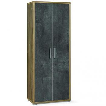 Armadio 2 Ante Design Noce Stelvio e Ossido Nero 182x71x41 cm