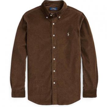 Veste polo Ralph Lauren velours côtelé marron