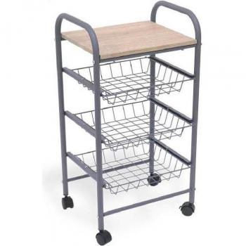CARRITO VERDULERO DARK 35X30X70CM CONFORTIME