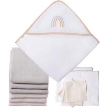 LILIPUT Babyset Regenbogen mit Kapuzenbadetuch