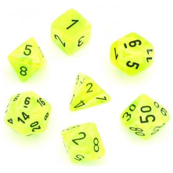 Green‑Black Vortex Poly Dice – 7‑Dice Set