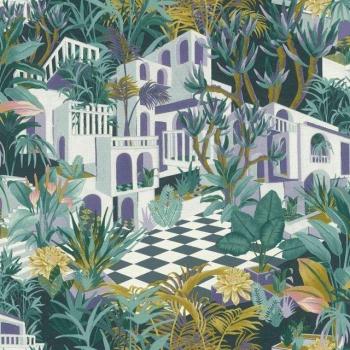 Papel Rasch Tropical Verde Morado