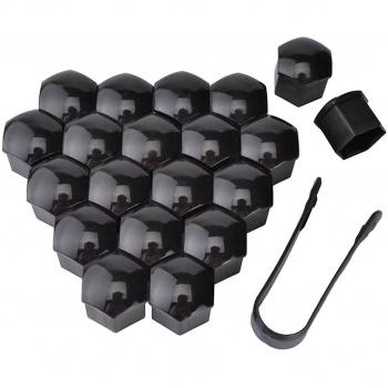 Couvercle de Protection d’Écrou – 21 mm Noir, 20 pièces