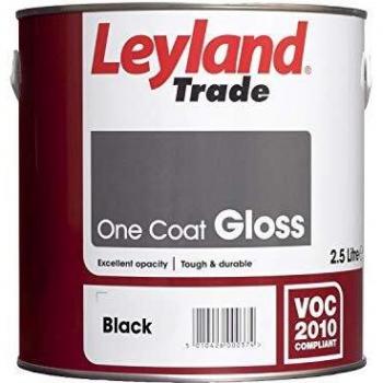Leyland Trade 264701 One Coat Gloss Finish (Black) – 2.5 Litre