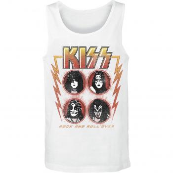 Kiss Tank-Top Rock And Roll Over Lightning lizenziertes Merchandise in weiß S bis 3XL