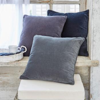 Lot de 3 coussins Amalina, bleu/bleu clair/gris (50x50cm)