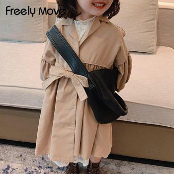 Chaqueta de bebé con cinturón, abrigo de algodón para niña, gabardina de color sólido, otoño y primavera 2022