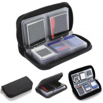 Organizador de Tarjetas de Memoria 22 Slots con Bolsa Protectora