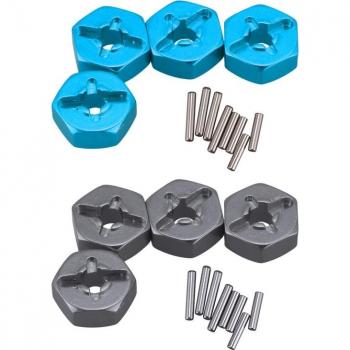 Adaptador de Rueda 1/14 RC – Cubo Hexagonal 12 mm en Aluminio, 8 Unidades (Wltoys 144001)