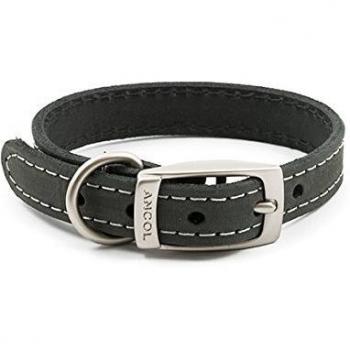 Ancol Timberwolf Leather Dog Collar