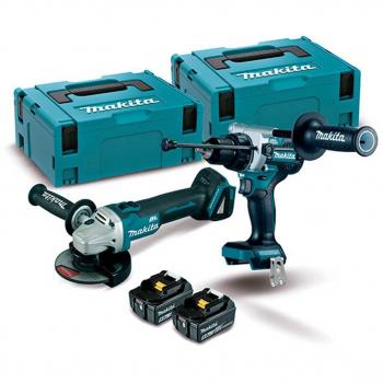 MAKITA DLX2413TJ KIT COMBO DGA504Z + DHP486Z + BL1850BX2 5.0AH (2 BAT. Y CARG.)