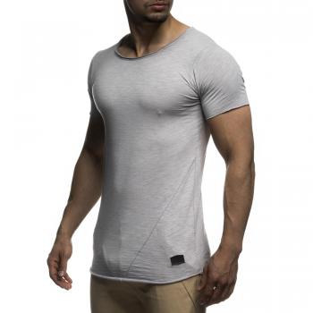 Leif Nelson Herren Oversize Basic T-Shirt Rundhals – XL – Grau