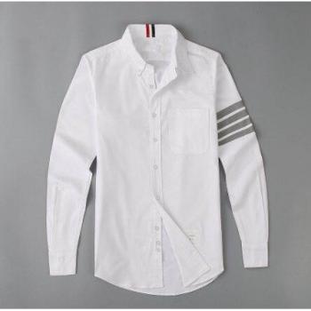 Chemise en Coton Décontractée à Rayures Grises pour Homme, Manches Longues, Poche, Taille M 2XL # M49