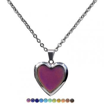 Collier cœur d'humeur avec fonction de changement de couleur HFMQV One Size