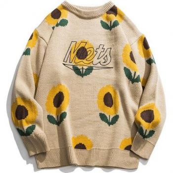 Casual Men's Sunflower Long Sleeve Pullover
