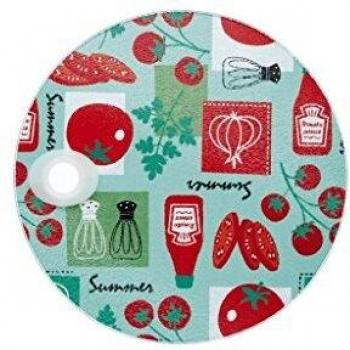 KitchenCraft 'Tomato' Toughened Glass Work Surface Protector, 24 cm (9.5)