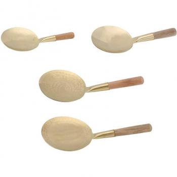 Pelle à tofu en laiton avec manche en bois