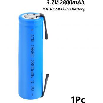 3.7V 18650 Rechargeable Battery 2800mAh with Soldering Tabs