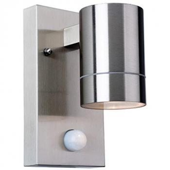 Colt 1 Light Single Outdoor Wall Light Light PIR Stainless Steel IP44 GU10