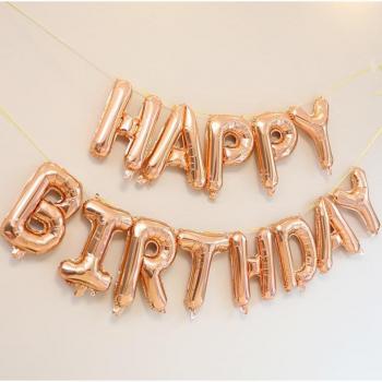 Décoration anniversaire 13 pièces 16 pouces lettres rose or