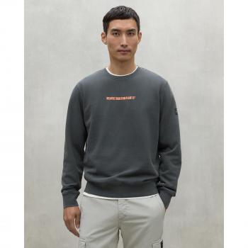 Sudadera Ecoalf Disa Hombre Gris Oscuro Naranja, Manga Larga, Algodón Orgánico, Sostenible
