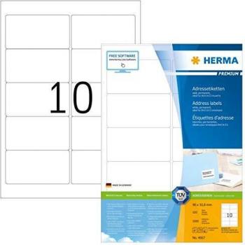 HERMA White Matte Mailing Labels – A4, 96 mm × 50.8 mm – 1,000 pcs