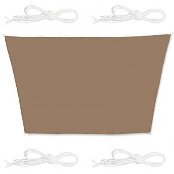 Waterproof Trapezium Shade Sail, UV Protection Canopy, 3 x 5.5 x 4 x 4 m, Brown