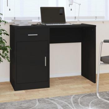 Desktop con Cassetto in Legno Nera – 100x40x73 cm