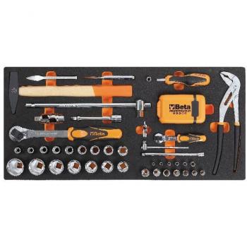 Beta Tools MC20 74-Item ½” Socket Tool Set with Soft Tray for Roller Cab